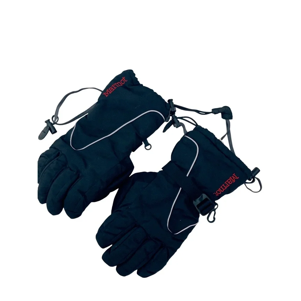 Marmot Womens Gloves XS Black Insulated Winter Ski Snow Leather Palm W-XS